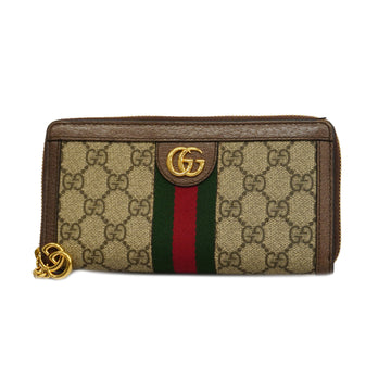 GUCCIAuth  Ophidia Long Wallet [bi-fold] Gold Hardware 523154 Beige