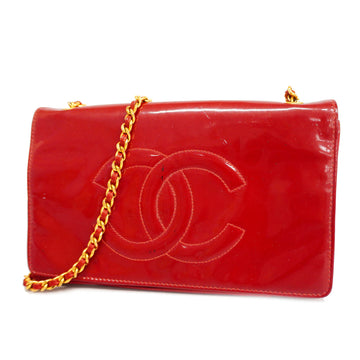 CHANELAuth  Matelasse Chain Shoulder Gold Hardware Patent Leather Chain