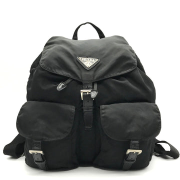 PRADA Rucksack Backpack Bag Black Nylon Saffiano Ladies Men's