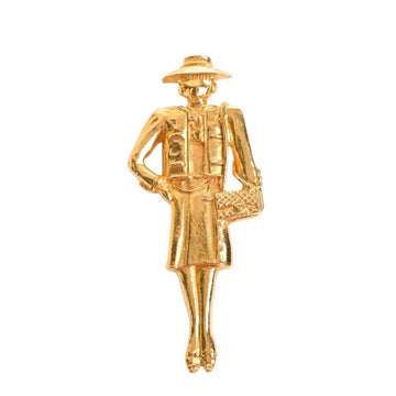 CHANEL Mademoiselle Brooch Gold Ladies