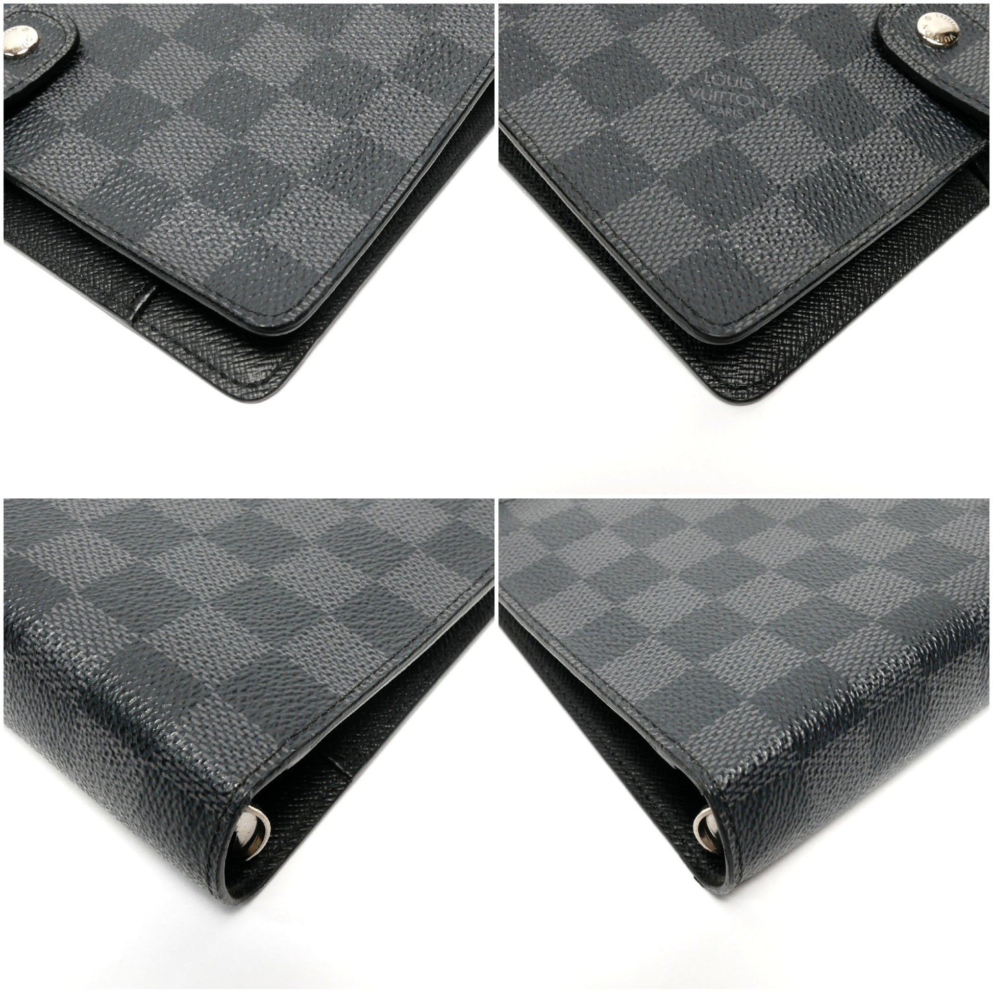 Louis Vuitton Desk Agenda Cover In Damier Graphite Canvas