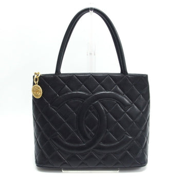 Chanel Matelasse Coco Mark Reprint Tote Bag Ladies' Lambskin Black