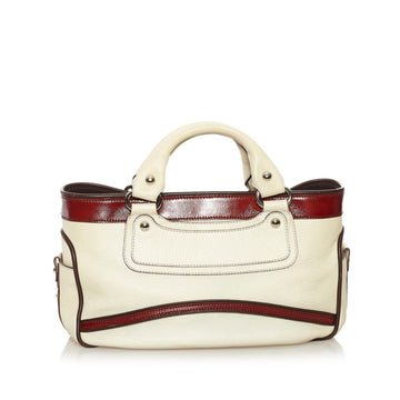 Celine Boogie Bag Handbag White Brown Leather Ladies CELINE
