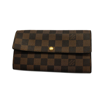 LOUIS VUITTONAuth  Damier Portofeuil Sara N61734 Women,Men,Unisex Long Wallet