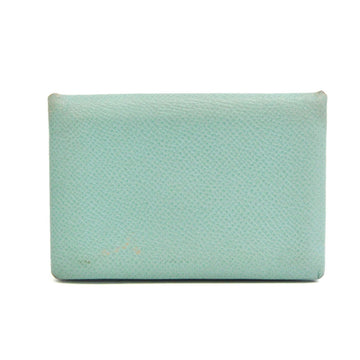 HERMES Calvi Epsom Leather Card Case Light Blue