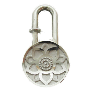 HERMES cadena lotus flower Silver metal