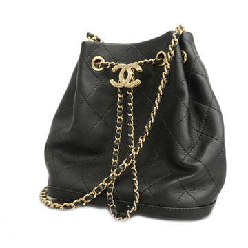 Chanel Matelasse Chain Shoulder Women's Leather Shoulder Bag Black