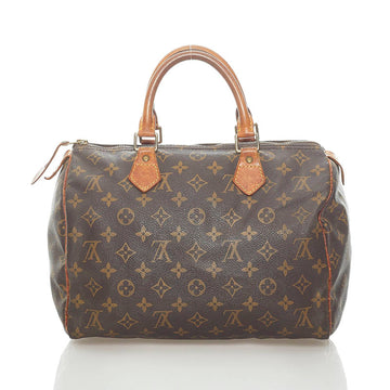 Louis Vuitton Monogram Speedy 30 Handbag M41526 Brown PVC Leather Ladies LOUIS VUITTON