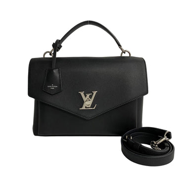 LOUIS VUITTON My Lock Me Monogram Logo Leather Genuine 2way Handbag Shoulder Bag Black 32637