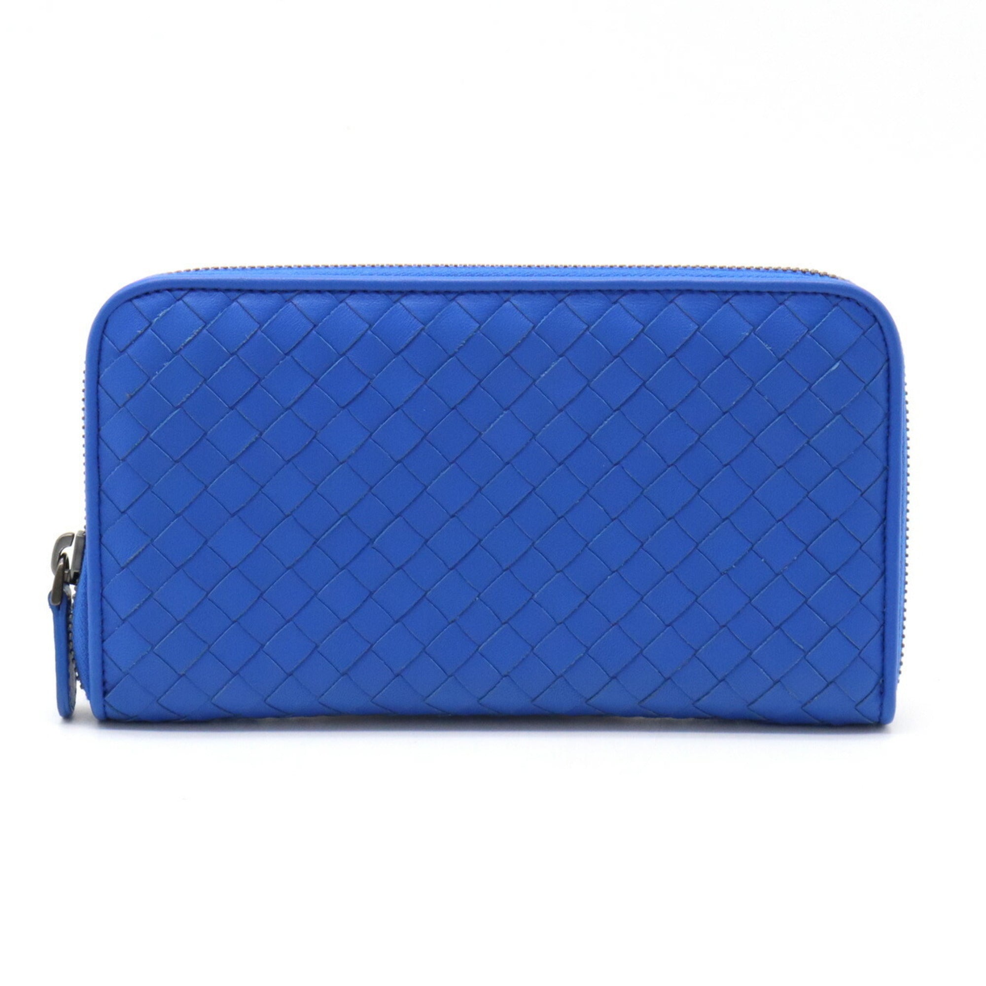 BOTTEGA VENETA Zip Around Wallet Long Calf Deep Blue 593217