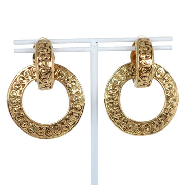 CHANEL earrings loop vintage gold-plated ladies