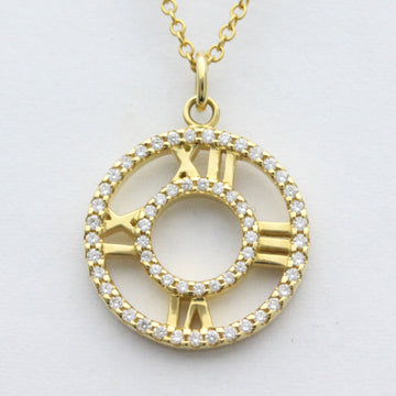 TIFFANY Atlas Open Medallion Necklace Diamond 18K Yellow Gold Necklace BF557172