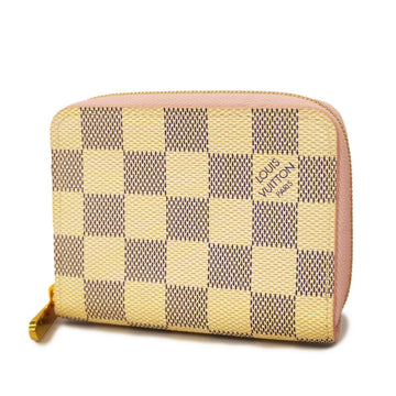 LOUIS VUITTON Wallet/Coin Case Damier Azur Zippy Coin Purse N60229 White Rose Ballerine Women's