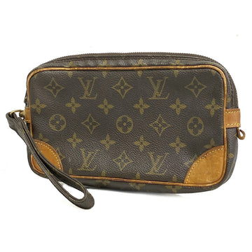 LOUIS VUITTON Clutch Bag Monogram Marly Dragonne PM M51827 Brown Men Women