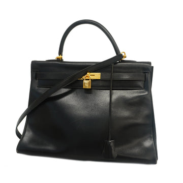 HERMESAuth  Kelly 2way Bag Kelly 35 〇X Stamp Women's Box Calf Leather Handbag