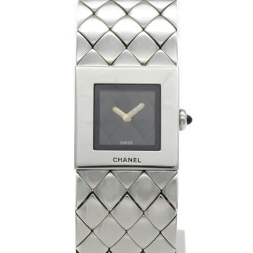 CHANEL Matelasse Wrist Watch Wrist Watch H0009 Quartz Black Stainless Steel H0009