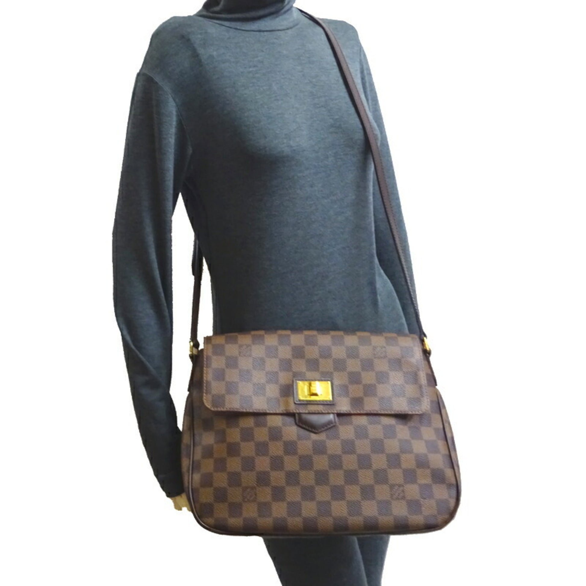 Authenticated Used Louis Vuitton Buzas Roseberry Women's Shoulder Bag  N41178() Damier Ebene (Brown) 