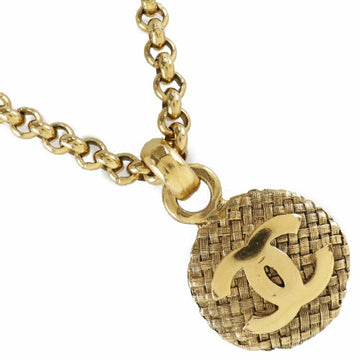 CHANEL vintage here mark gold plated 29 ladies necklace