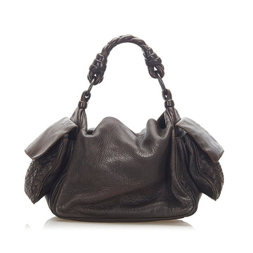 Bottega Veneta Intrecciato Handbag Brown Leather Ladies BOTTEGAVENETA