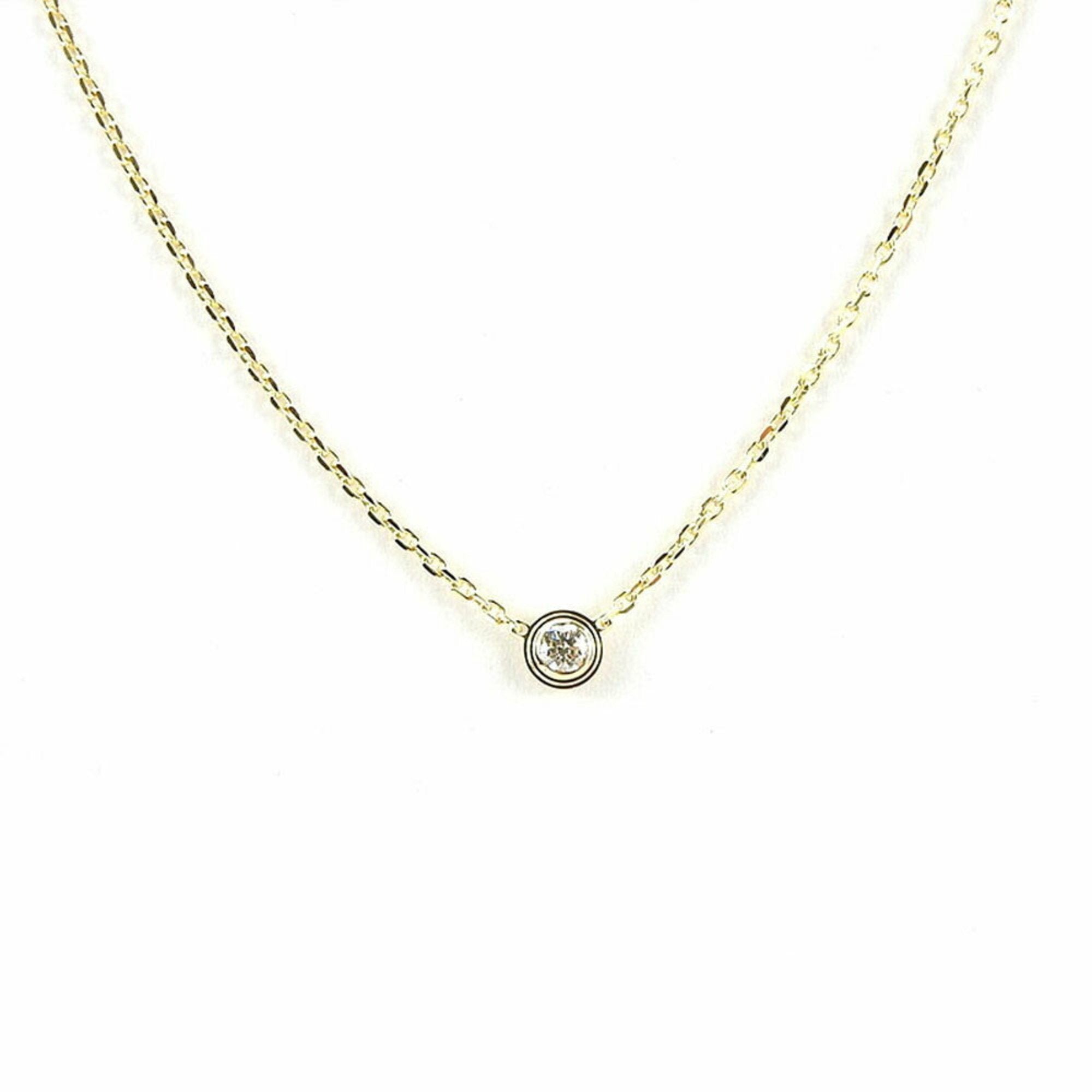 CARTIER Necklace Dearman Leger Diamond 750 YG K18 Gold Approx. 2.2g Ye