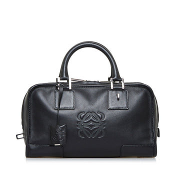 LOEWE Anagram Amazona Handbag Boston Bag Black Leather Ladies