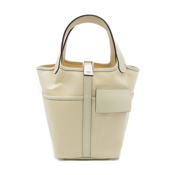 HERMES Picotin Rock Cargo PM Tote Bag White Vaux Swift leather leather Towargo eran