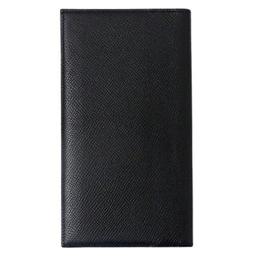 HERMES Wallet Men's Long Bifold Billfold MC2 Fleming Vaux Epson Black L engraved