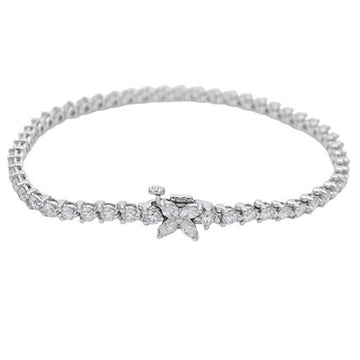 TIFFANY & Co. bracelet Lady's diamond PT950 platinum Victoria line