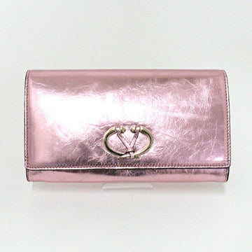 VALENTINO PW2P0P88CMC metallic pink long wallet flap cover lid