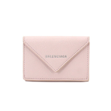 BALENCIAGA Paper Mini Wallet Trifold Leather Light Pink 391446 Papier