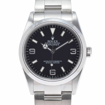 ROLEX Explorer 1 EX1 114270 Men's SS watch self-winding black dial