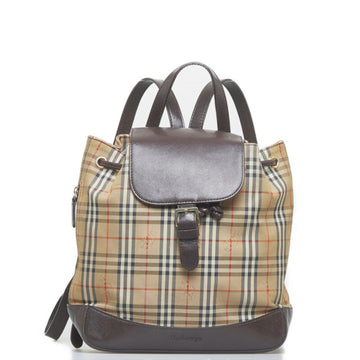 BURBERRY nova check shadow horse rucksack backpack brown canvas leather Lady's