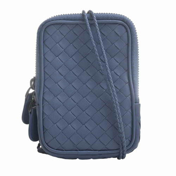 BOTTEGA VENETA Cigarette Case Pouch with Intrecciato Leather Strap 217589 Blue