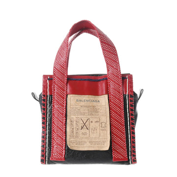 BALENCIAGA SCAFFOLD TOTE S Red Black 457446 Ladies Calf Tote Bag