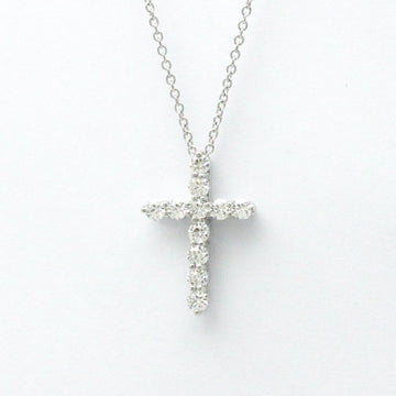 TIFFANY Small Cross Diamond Necklace Platinum Diamond Men,Women Pendant Necklace