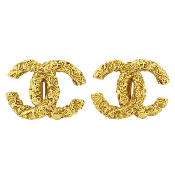 CHANEL earrings vintage here mark lava GP plated gold 93A ladies