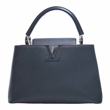 LOUIS VUITTON Taurillon Capucines PM Handbag M42245 Navy/Bordeaux Ladies