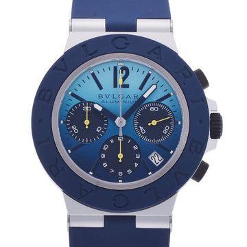 BVLGARI Allum Capri 1000 Limited 103844 Men's Titanium/Rubber Watch Automatic Winding Blue Shaded Dial