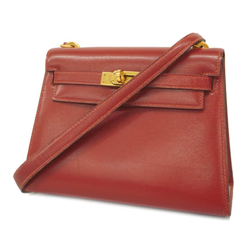 HERMESAuth  Kelly 2WAY Bag Kelly 32 W Engraved Women's Box Calf Leather Red