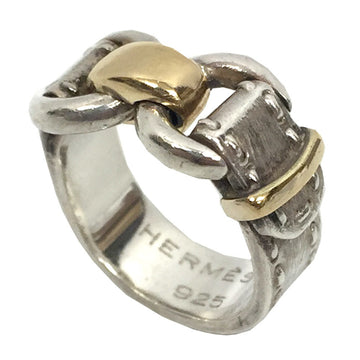 HERMES Belt Combination Ring H Motif #51 Silver 925 x K18 Yellow Gold Men's Women's