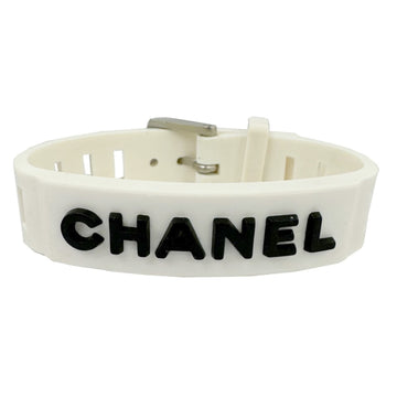 CHANEL rubber bracelet band 99P white black ladies men's