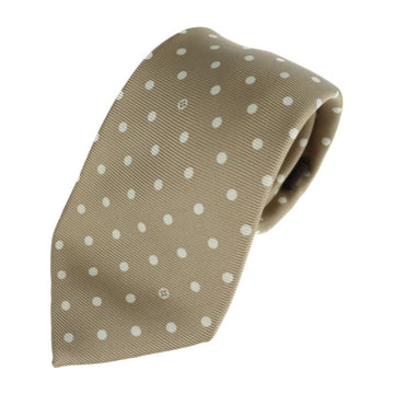 LOUIS VUITTON Necktie Silk Beige Dot Pattern Apparel Accessory