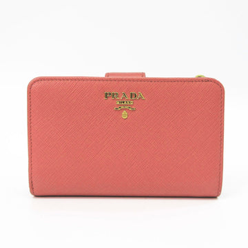 PRADA Saffiano Round Zip Wallet 1ML225 QWA F0505 Women's Leather Wallet [bi-fold] Pink