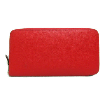 HERMES AZAP silk in long purse Red Epsom leather