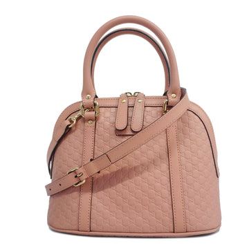 GUCCI[3ad3388] Auth  2WAY Bag Micro sima 449654 Leather Pink Gold metal