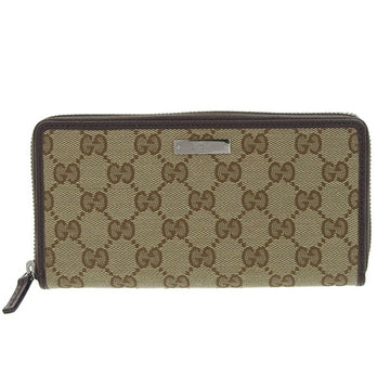 GUCCI Wallet Women's Long GG Canvas 307980 Brown Round