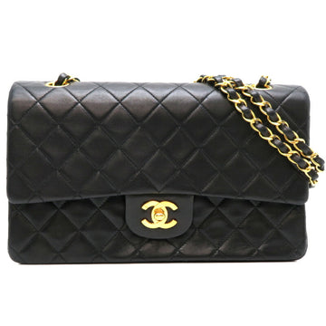 CHANEL Matelasse 25 Chain Shoulder Bag Women's Lambskin Black