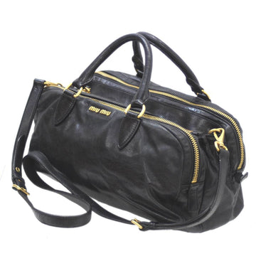 MIU MIU/ 2way bag handbag shoulder black RN0503