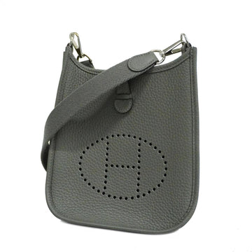 HERMES Shoulder Bag Evelyn TPM U Engraved Taurillon Clemence Grimeyer Silver Hardware Women's