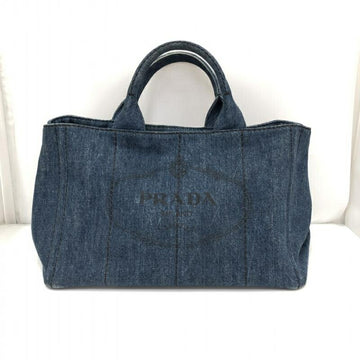 PRADA Canapa tote denim bag M size